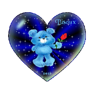 Gif animé bisous ourson bleu